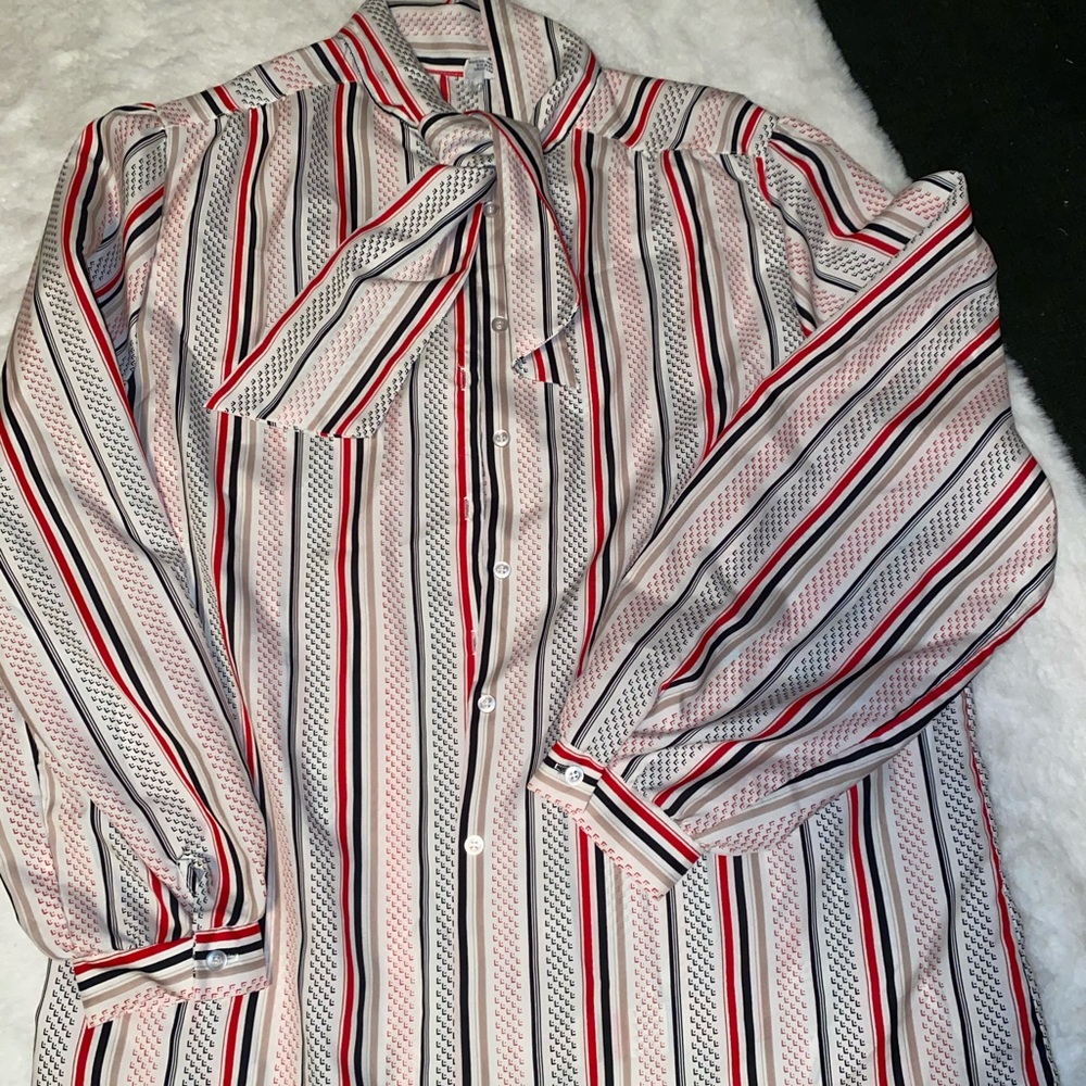 Alfred Dunner Vintage Pussy Bow Blouse